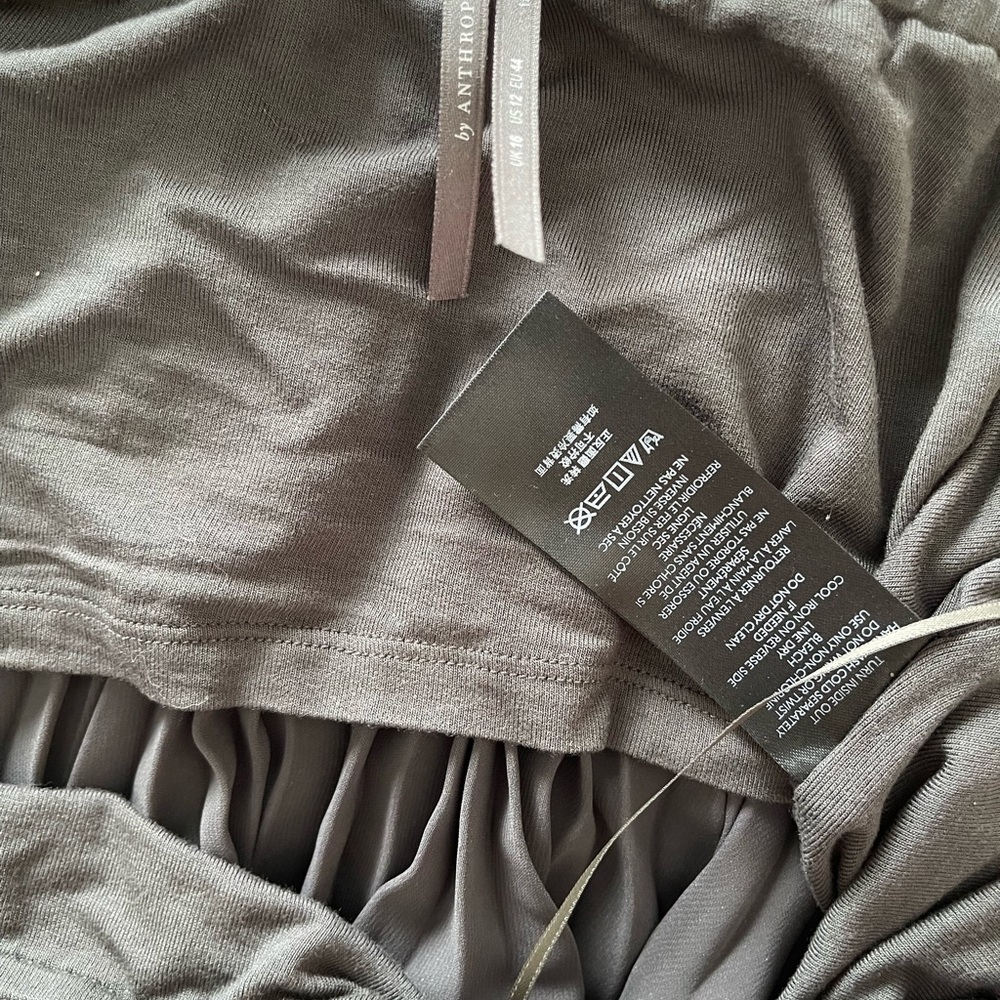 Anthropologie Green Pleated Metallic Skirt Set - Picture 8 of 10